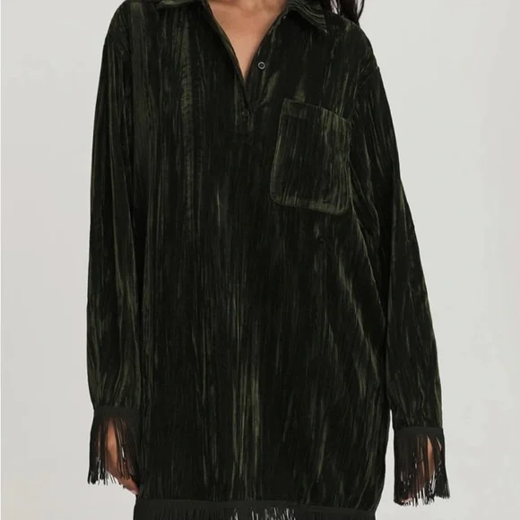 Something Navy Dresses | Something Navy Phoebe Green Velvet Dress | Color: Green | Size: S | Aburloss's Closet